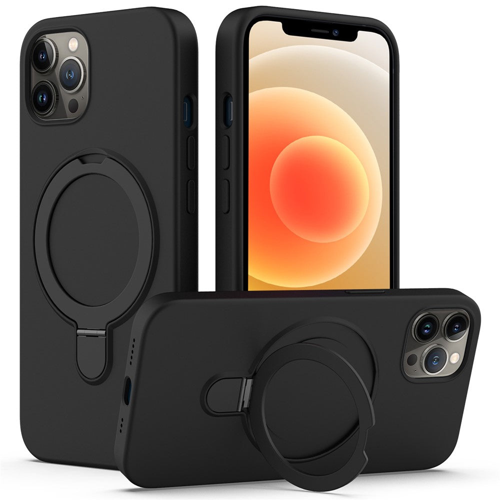 Til iPhone 12 Pro Max Magnetisk Cover PC + Silikoneetui med Ringstativ