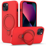For iPhone 14 Plus Kickstand Case PC + Silicone Phone Cover Compatible with MagSafe