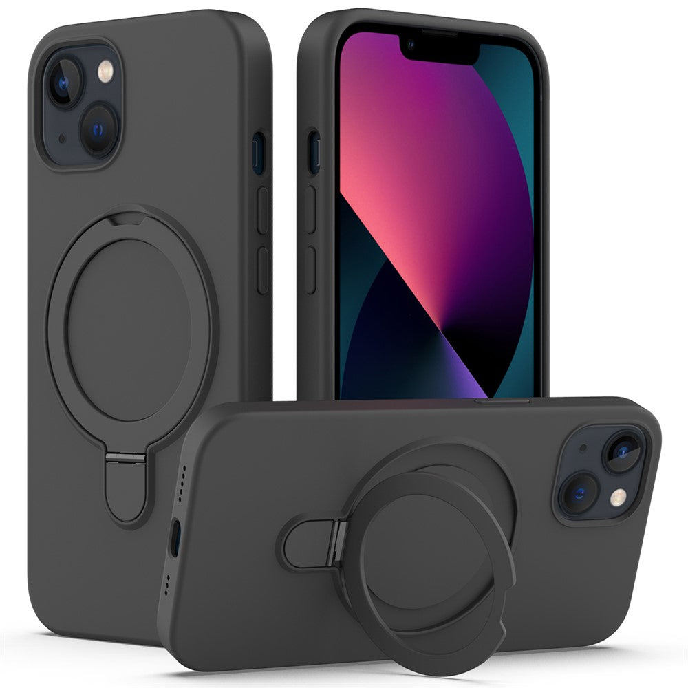 For iPhone 14 Plus Kickstand Case PC + Silicone Phone Cover Compatible with MagSafe