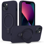 For iPhone 14 Plus Kickstand Case PC + Silicone Phone Cover Compatible with MagSafe