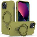 For iPhone 14 Plus Kickstand Case PC + Silicone Phone Cover Compatible with MagSafe
