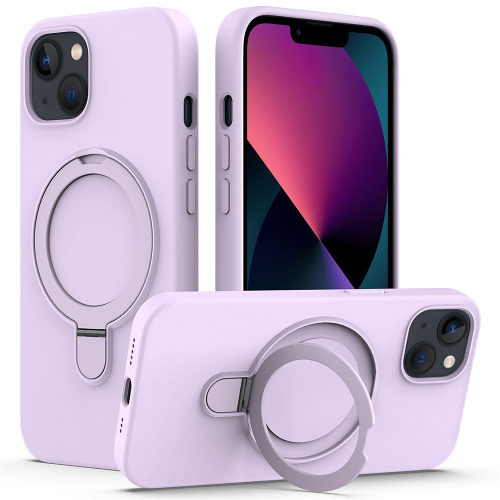 For iPhone 14 Plus Kickstand Case PC + Silicone Phone Cover Compatible with MagSafe