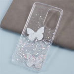 AW Series Case for Samsung Galaxy A23 5G (Global Version) / A23 4G Shell Sparkle Epoxy Butterfly Decor Big Rear Lens Hole Phone Cover