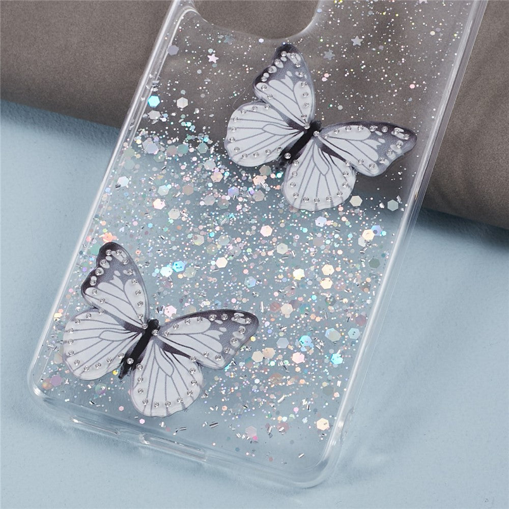 AW Series Case for Samsung Galaxy A23 5G (Global Version) / A23 4G Shell Sparkle Epoxy Butterfly Decor Big Rear Lens Hole Phone Cover