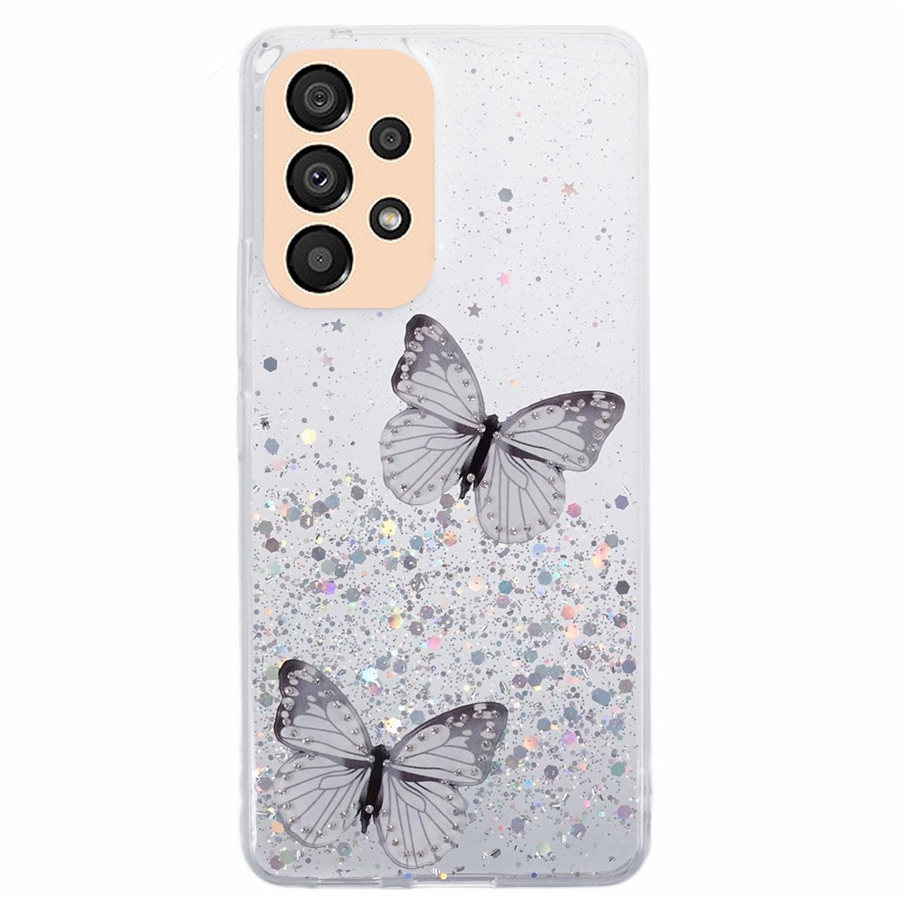 AW Series For Samsung Galaxy A32 4G (EU Version) Sparkle Epoxy Case TPU+PVC Big Rear Lens Hole Phone Cover