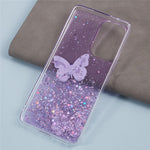 AW Series For Samsung Galaxy A32 5G / M32 5G Cell Phone Case Butterfly Decor Sparkle Epoxy Cover with Big Rear Lens Hole