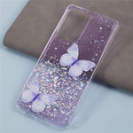 AW Series For Samsung Galaxy A32 5G / M32 5G Cell Phone Case Butterfly Decor Sparkle Epoxy Cover with Big Rear Lens Hole