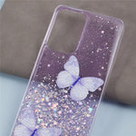 AW Series For Samsung Galaxy A32 5G / M32 5G Cell Phone Case Butterfly Decor Sparkle Epoxy Cover with Big Rear Lens Hole