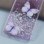 AW Series For Samsung Galaxy A32 5G / M32 5G Cell Phone Case Butterfly Decor Sparkle Epoxy Cover with Big Rear Lens Hole