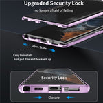 For Samsung Galaxy S24 Ultra Magnetic Case Tempered Glass+Matte PC Metal Frame Cover