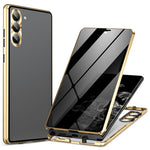 Samsung Galaxy S24+ skal, dubbelsidigt härdat glas, antispion-mobilskal