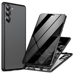 Samsung Galaxy S24+ skal, dubbelsidigt härdat glas, antispion-mobilskal