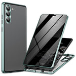 Samsung Galaxy S24+ skal, dubbelsidigt härdat glas, antispion-mobilskal