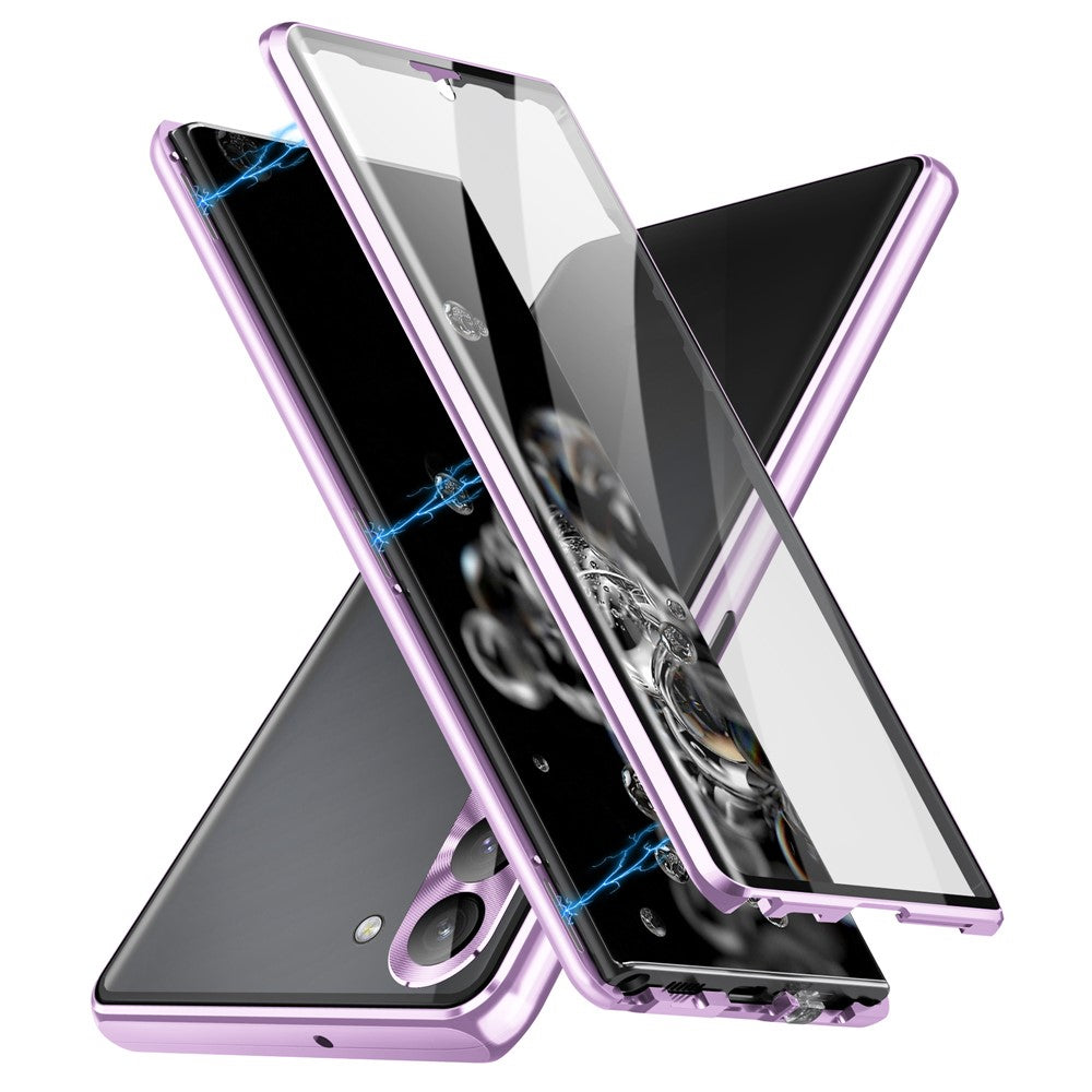 For Samsung Galaxy S24 Case Metal Frame Double Sides Tempered Glass Back Cover
