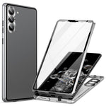 For Samsung Galaxy S24 Case Metal Frame Double Sides Tempered Glass Back Cover