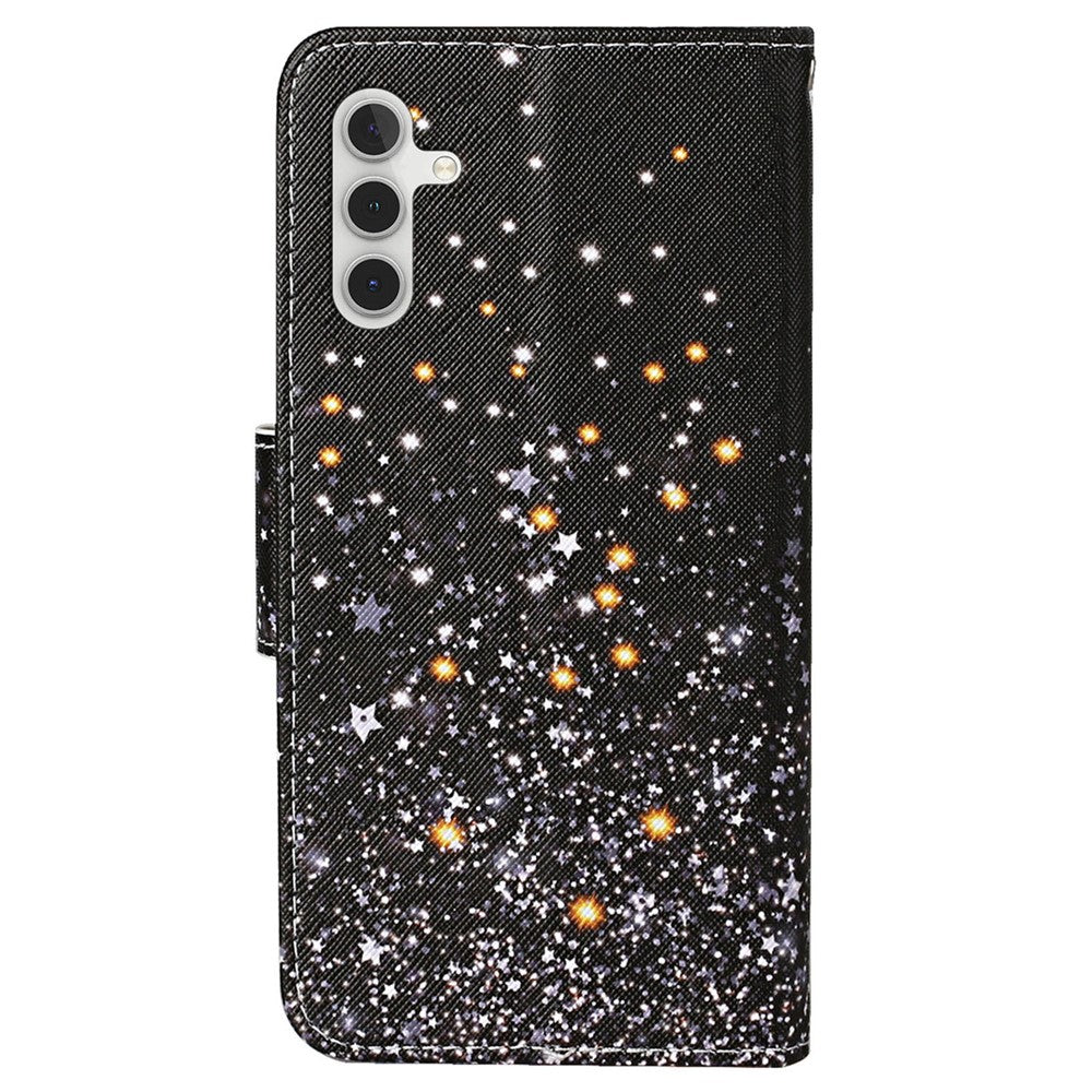 Til Samsung Galaxy A15 5G Cover PU Læder Mønsterprint Tegnebog Telefoncover med Rem