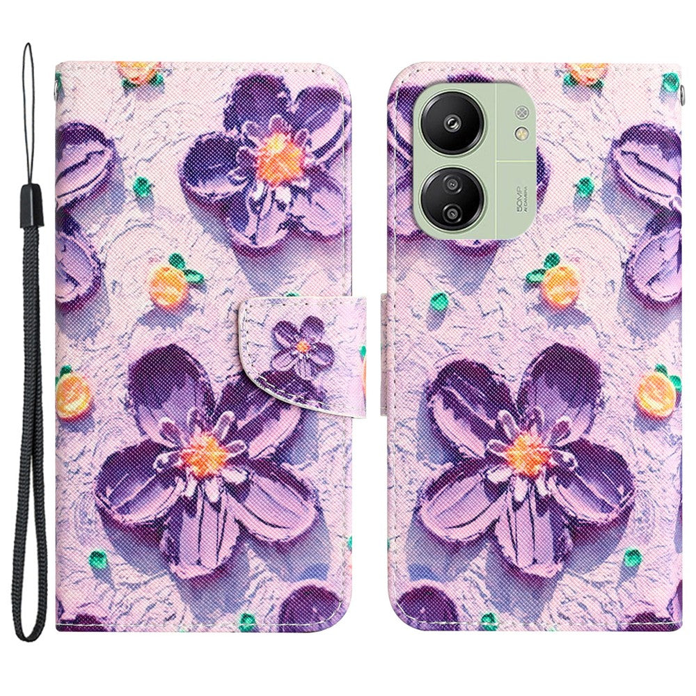For Xiaomi Redmi 13C 4G / 5G / 13R 5G / Poco M6 5G / Poco C65 4G Case Pattern Printing Wallet Stand Leather Cover