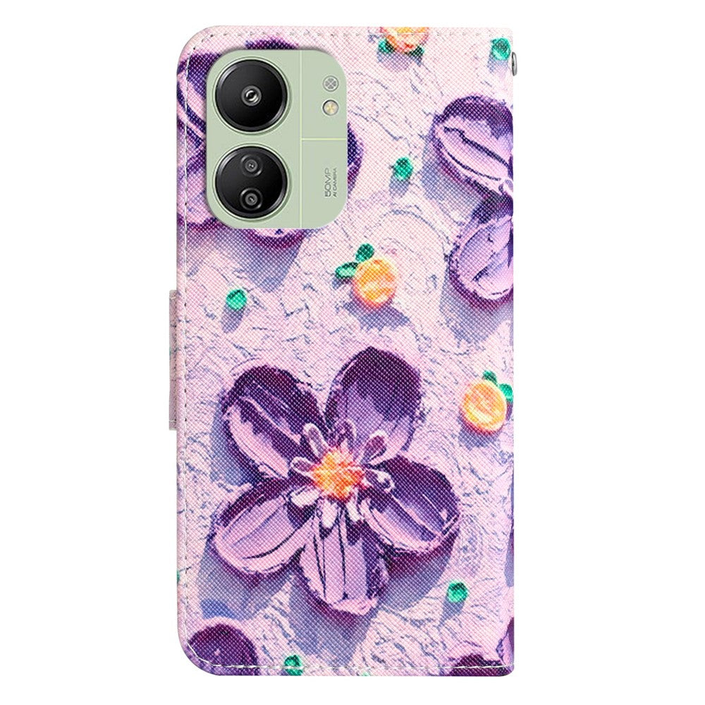 For Xiaomi Redmi 13C 4G / 5G / 13R 5G / Poco M6 5G / Poco C65 4G Case Pattern Printing Wallet Stand Leather Cover