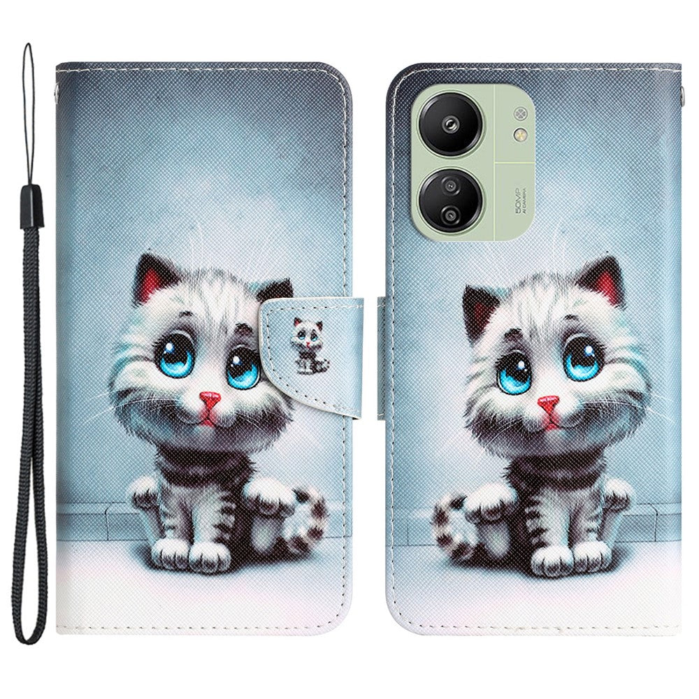For Xiaomi Redmi 13C 4G / 5G / 13R 5G / Poco M6 5G / Poco C65 4G Case Pattern Printing Wallet Stand Leather Cover