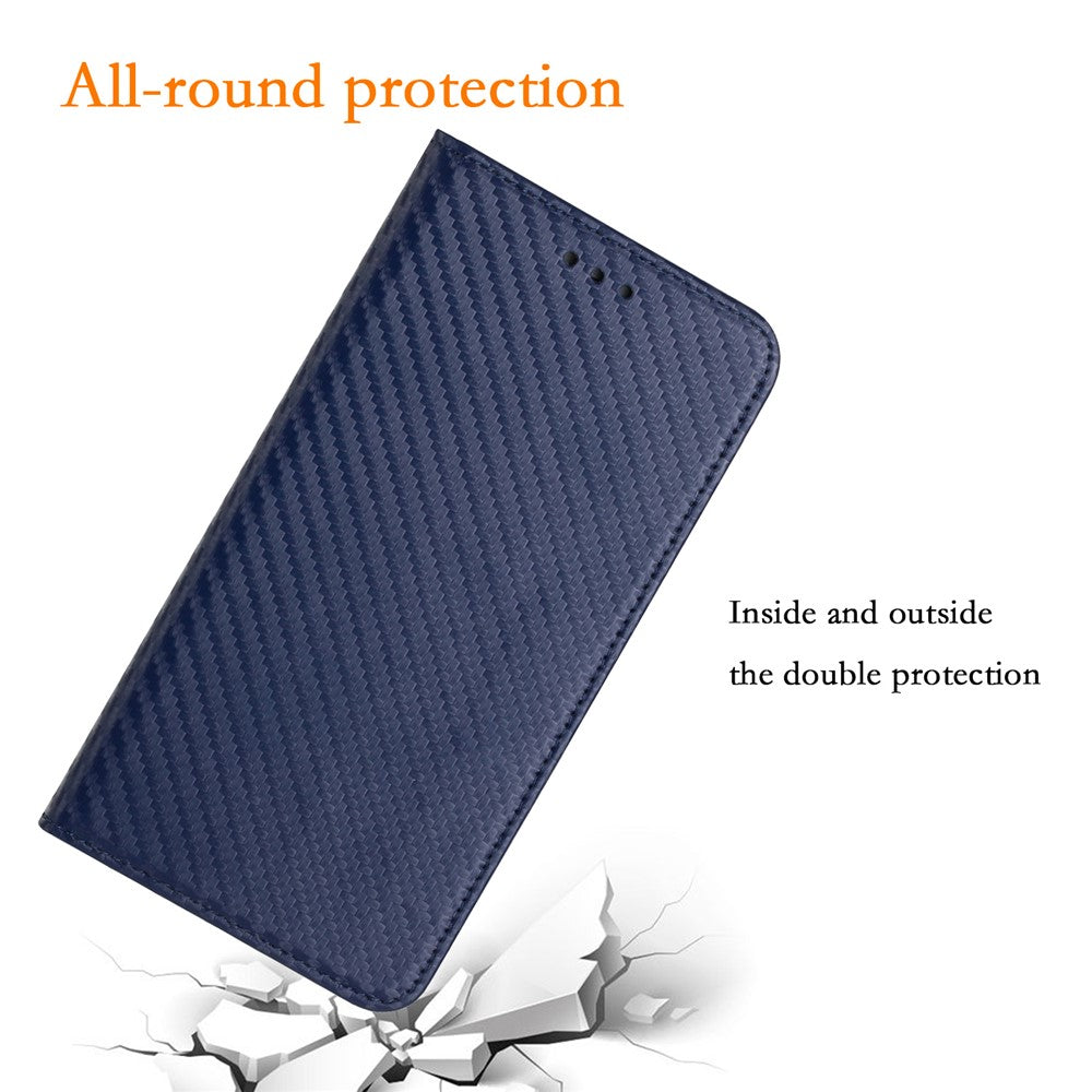 For Samsung Galaxy A15 5G Wallet Case Carbon Fiber Texture Leather Phone Cover