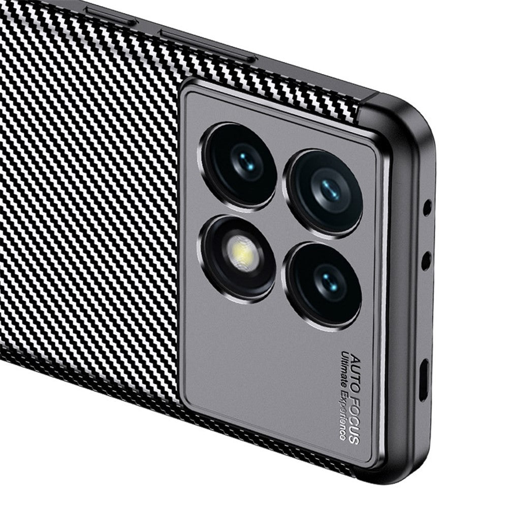 Xiaomi Redmi K70E 5G / Poco X6 Pro 5G TPU-mobilskal Kolfibertextur Fingeravtrycksskyddande fodral