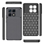 Xiaomi Redmi K70E 5G / Poco X6 Pro 5G TPU-mobilskal Kolfibertextur Fingeravtrycksskyddande fodral