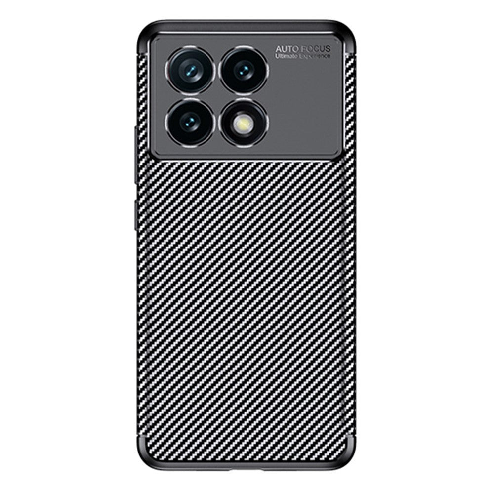 Xiaomi Redmi K70E 5G / Poco X6 Pro 5G TPU-mobilskal Kolfibertextur Fingeravtrycksskyddande fodral