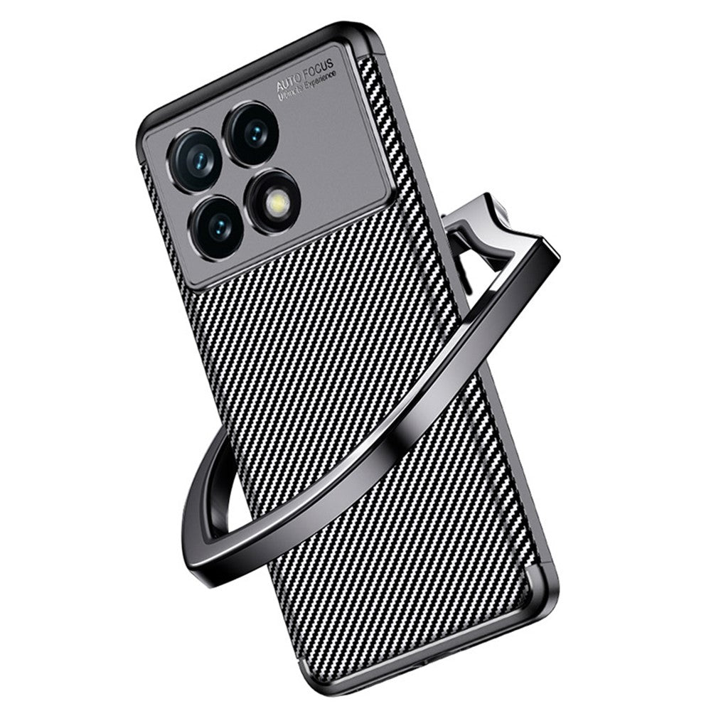 Xiaomi Redmi K70E 5G / Poco X6 Pro 5G TPU-mobilskal Kolfibertextur Fingeravtrycksskyddande fodral