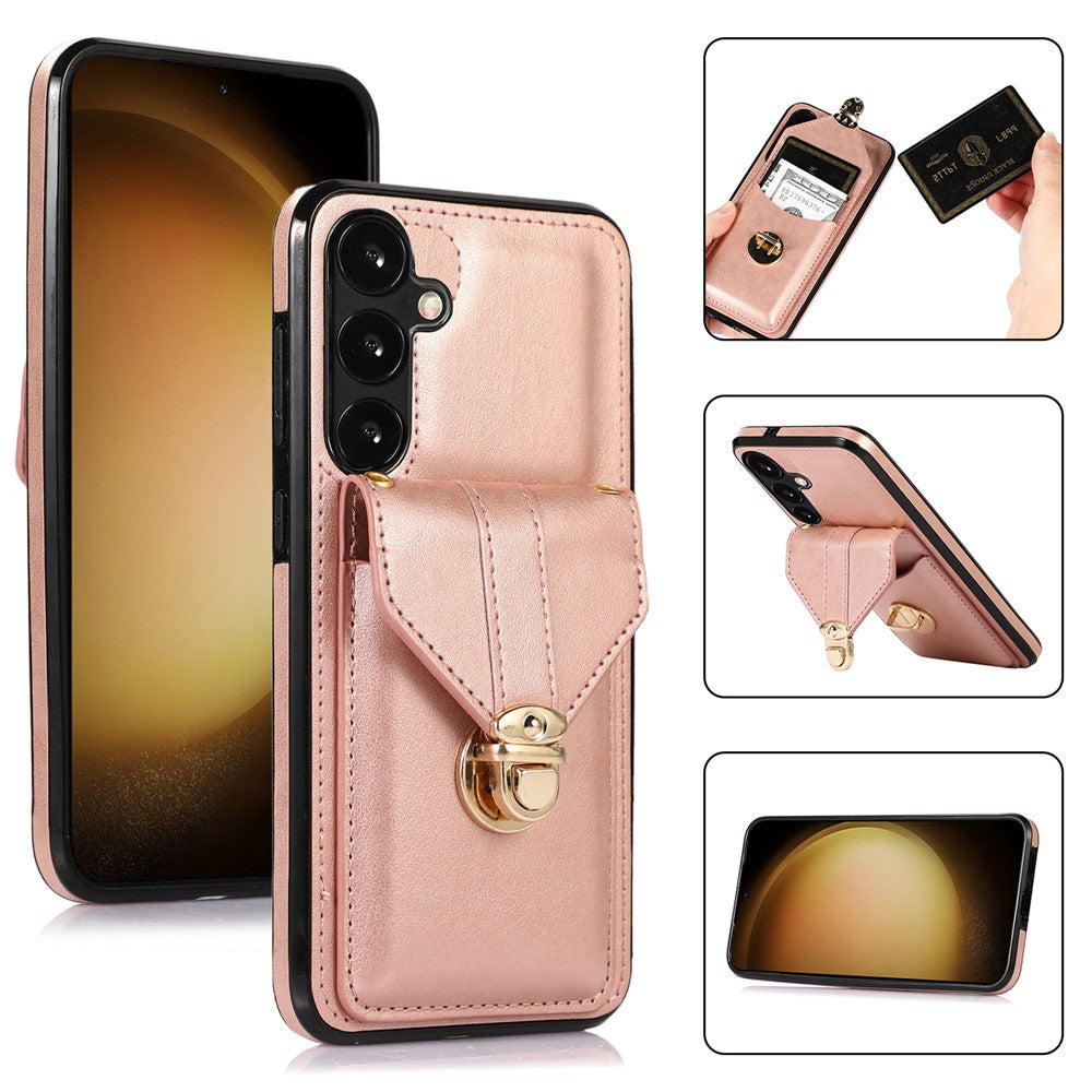 For Samsung Galaxy A15 5G Case Phone Pouch Shoulder Bag Card Holder PU Leather+TPU Cover