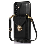 For Samsung Galaxy A15 5G Case Phone Pouch Shoulder Bag Card Holder PU Leather+TPU Cover