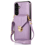 For Samsung Galaxy A15 5G Case Phone Pouch Shoulder Bag Card Holder PU Leather+TPU Cover