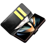 QIALINO For Samsung Galaxy Z Fold4 5G Genuine Cow Leather Case Wallet Magnetic Phone Cover