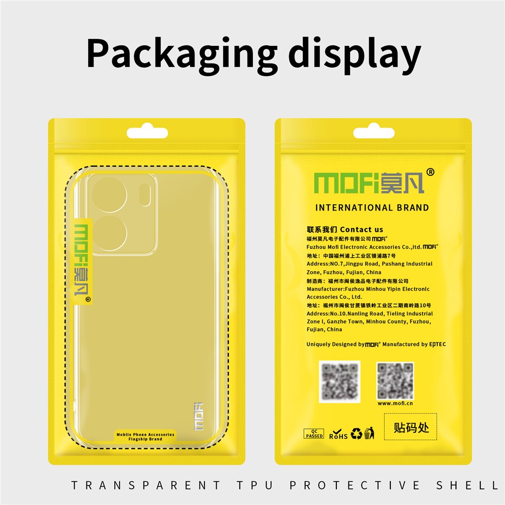 MOFI Clear Phone Case for Xiaomi Redmi 13C 4G / Poco C65 4G Slim-Fit TPU Phone Shell Cover