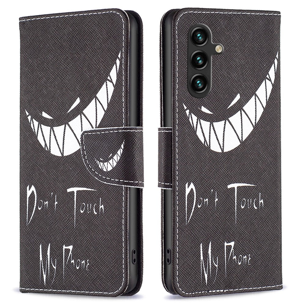 Til Samsung Galaxy A55 5G PU-læder flip cover med mønsterprint