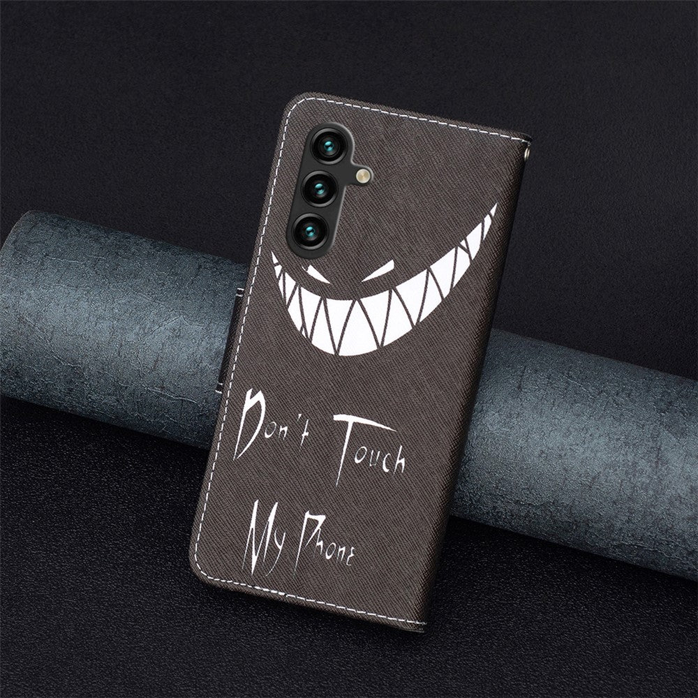 Til Samsung Galaxy A55 5G PU-læder flip cover med mønsterprint