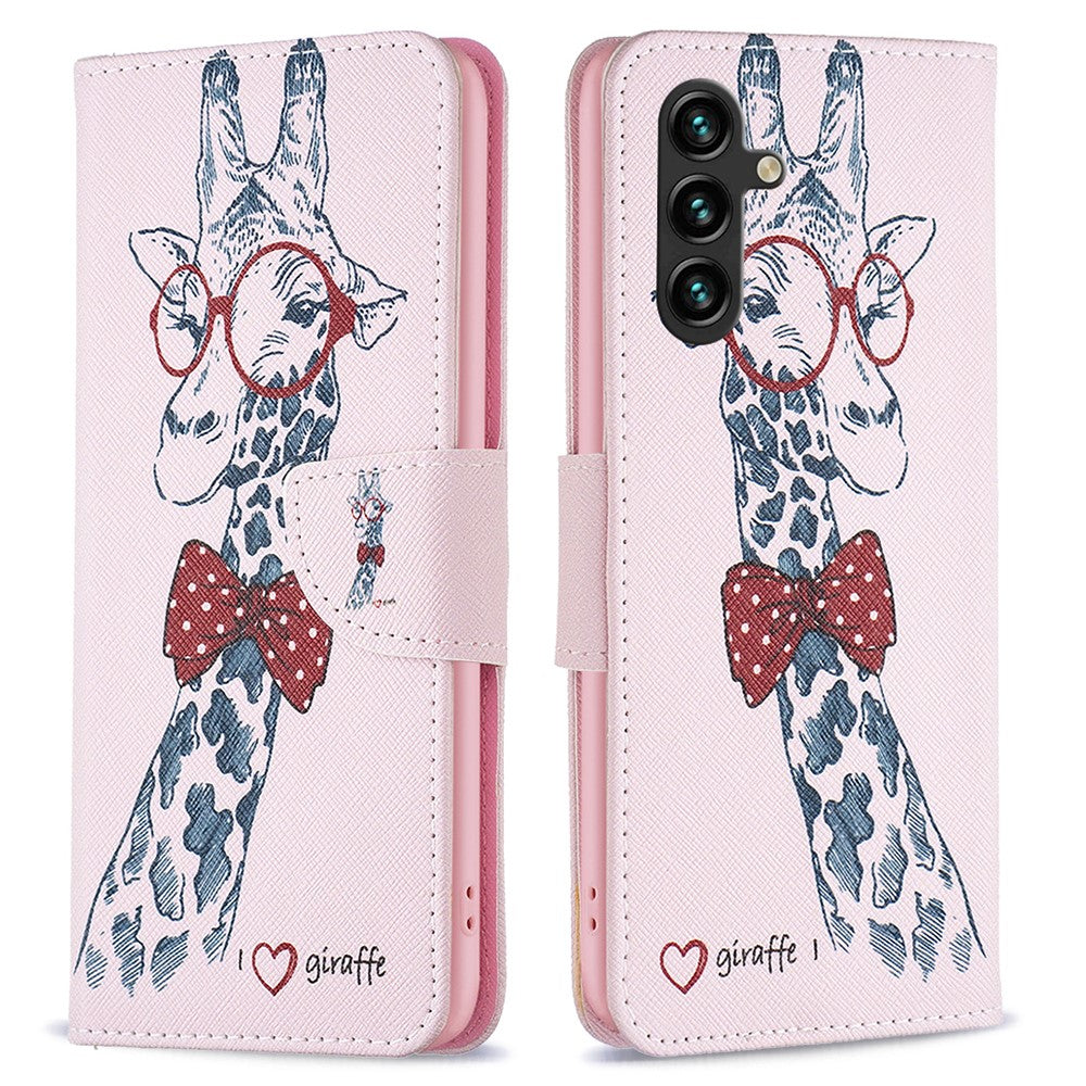 Til Samsung Galaxy A55 5G PU-læder flip cover med mønsterprint