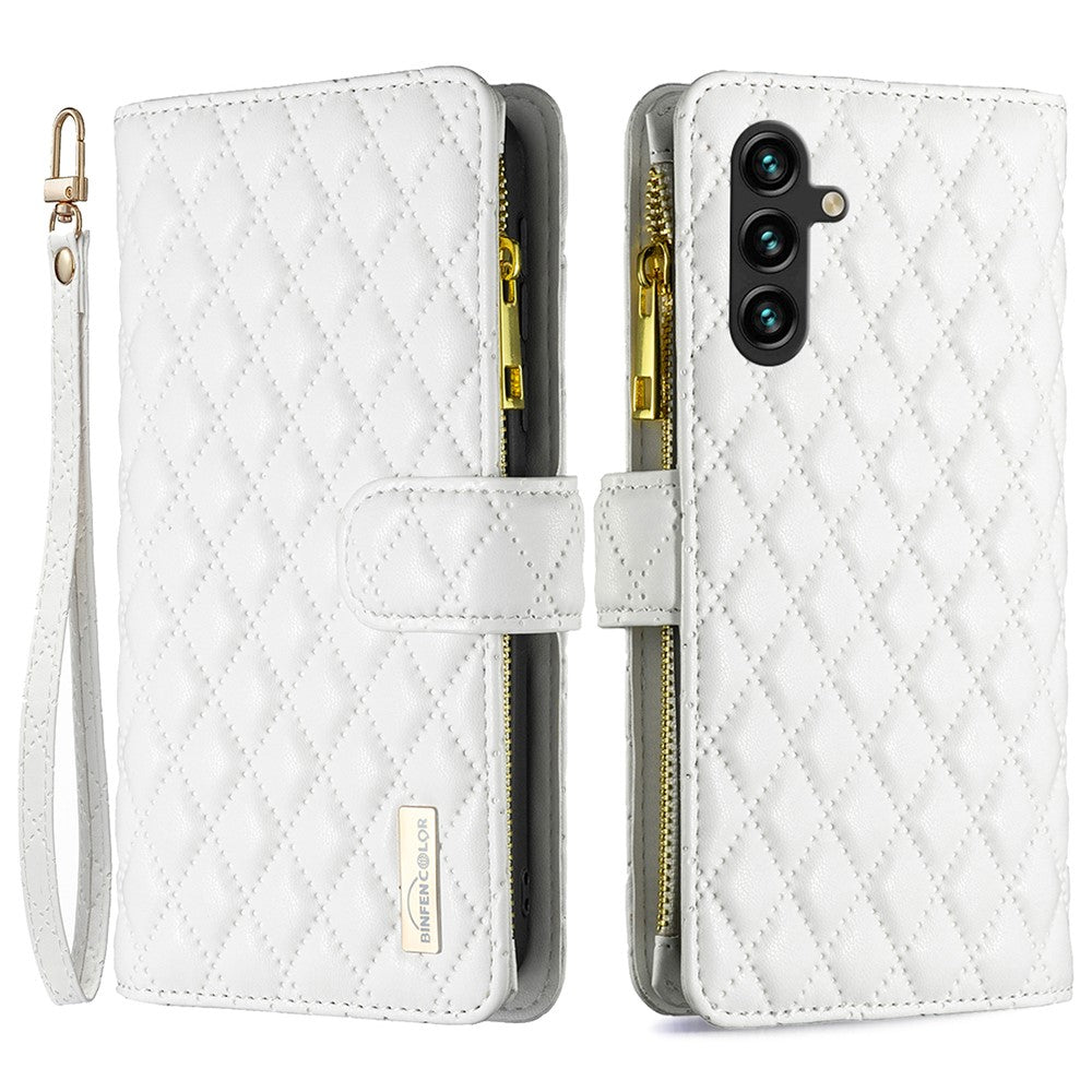 BINFEN COLOR BF Style-15 til Samsung Galaxy A55 5G Mobilcover med Lynlåslomme og Støttefod