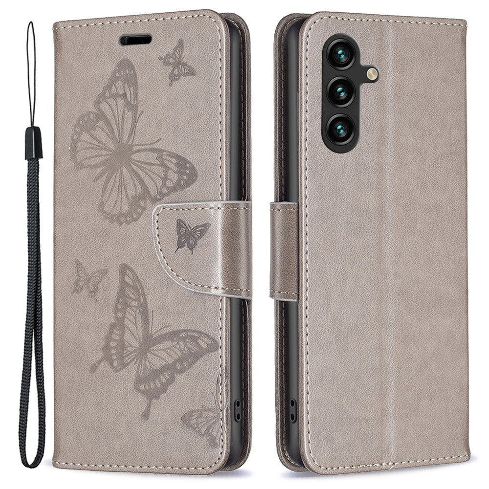 For Samsung Galaxy A55 5G Case Anti-Fall Butterfly Imprinted Leather Mobile Phone Stand Cover