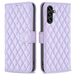 BINFEN COLOR BF Style-14 For Samsung Galaxy A55 5G Leather Case Rhombus Grid Pattern Phone Cover