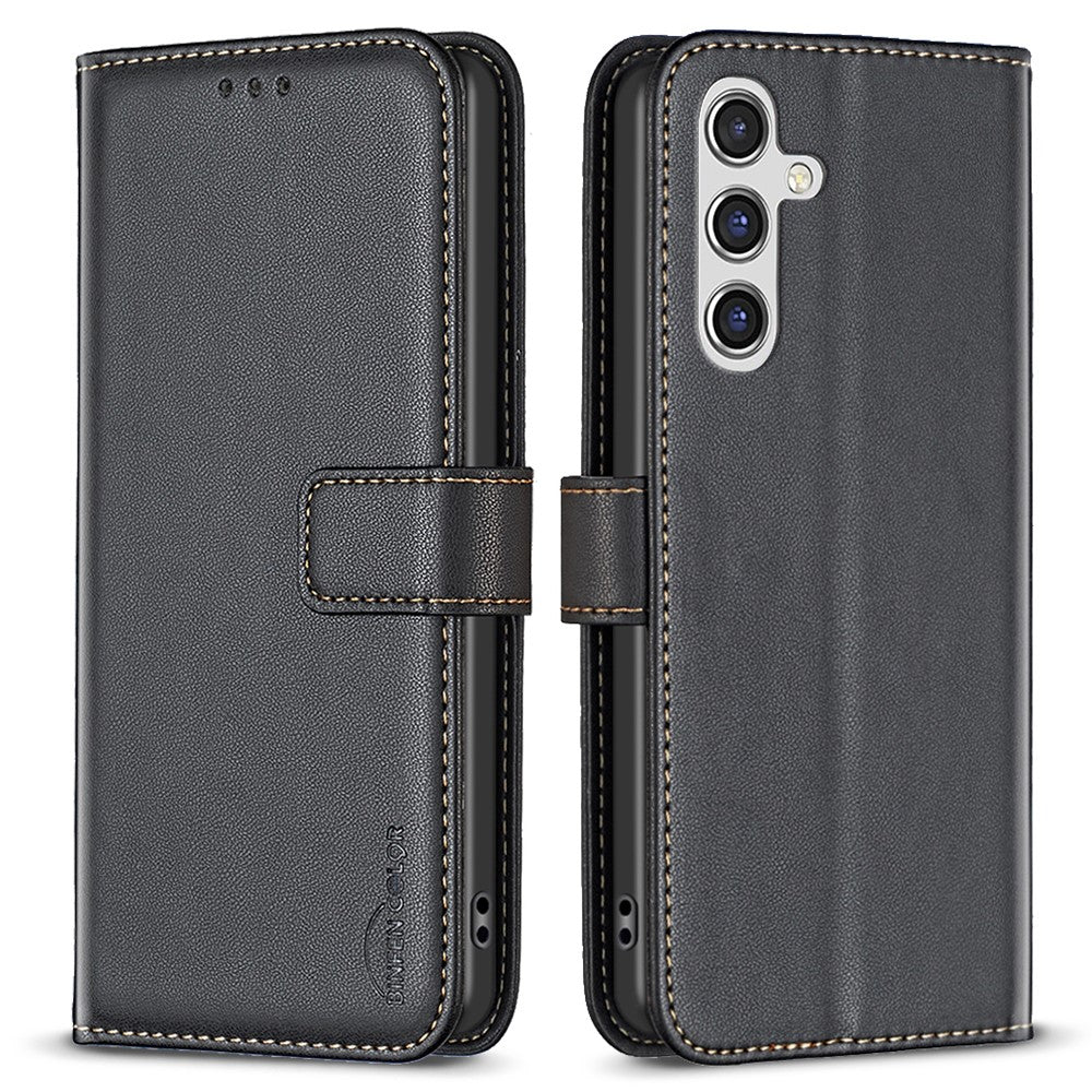 BINFEN COLOR BF17 For Samsung Galaxy A55 5G Flip Case PU Leather All Inclusive Phone Cover