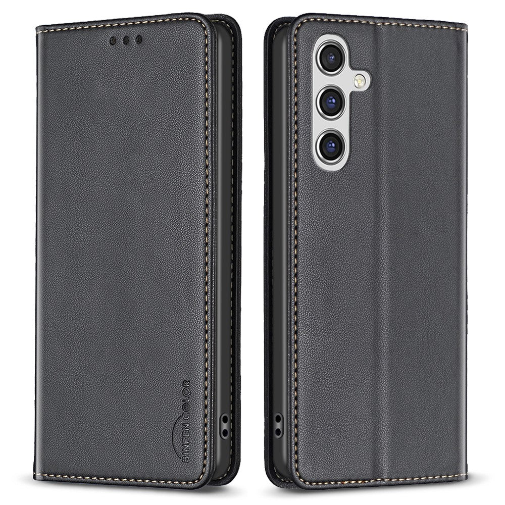 BINFEN COLOR BF18 Til Samsung Galaxy A55 5G Læderetui Flipcover med Kortholder