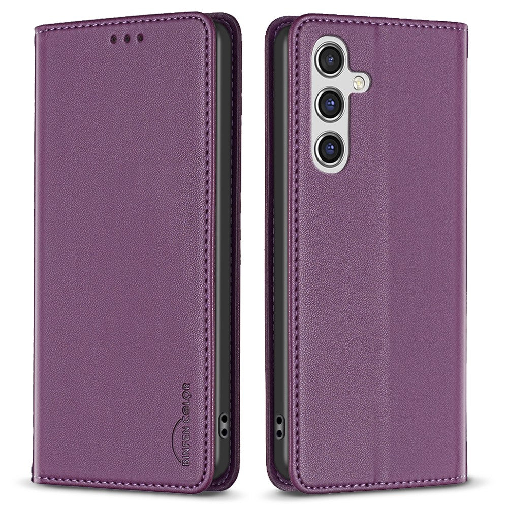 BINFEN COLOR BF18 Til Samsung Galaxy A55 5G Læderetui Flipcover med Kortholder