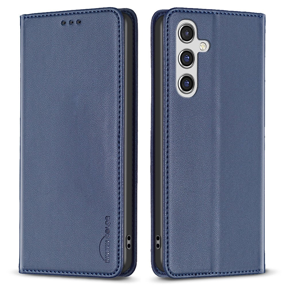 BINFEN COLOR BF18 Til Samsung Galaxy A55 5G Læderetui Flipcover med Kortholder