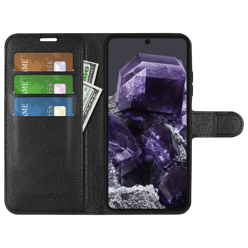 For Google Pixel 8a Leather Case Litchi Texture Stand Phone Wallet Cover
