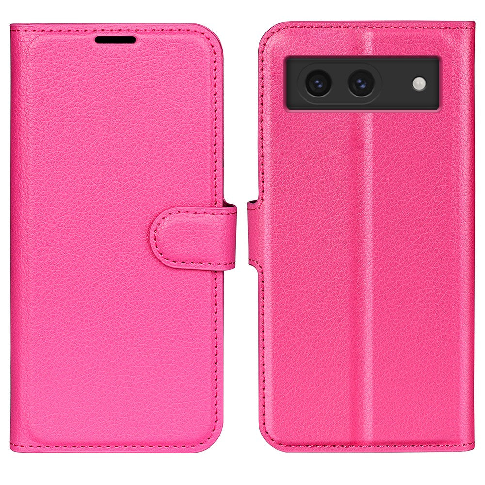 For Google Pixel 8a Leather Case Litchi Texture Stand Phone Wallet Cover