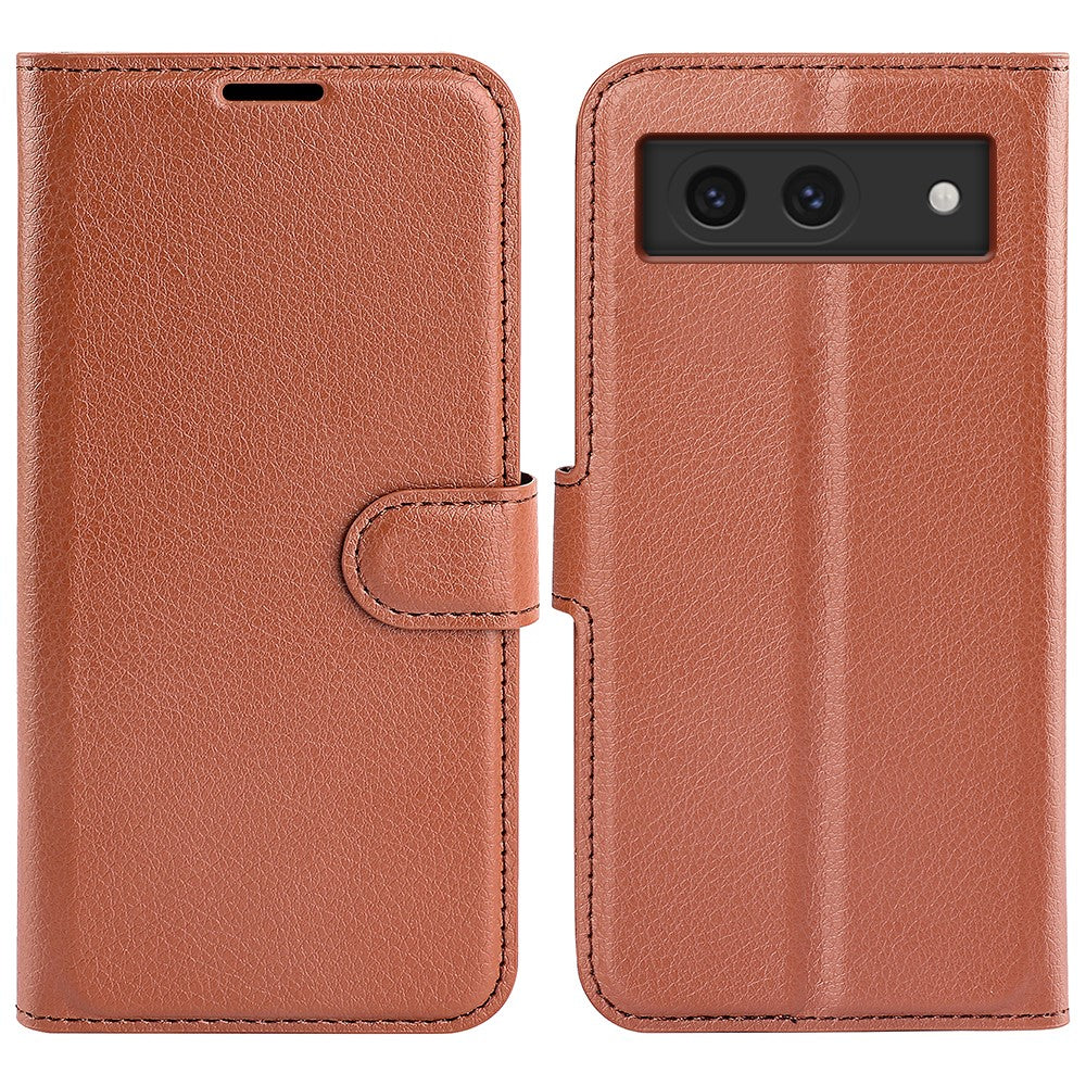 For Google Pixel 8a Leather Case Litchi Texture Stand Phone Wallet Cover