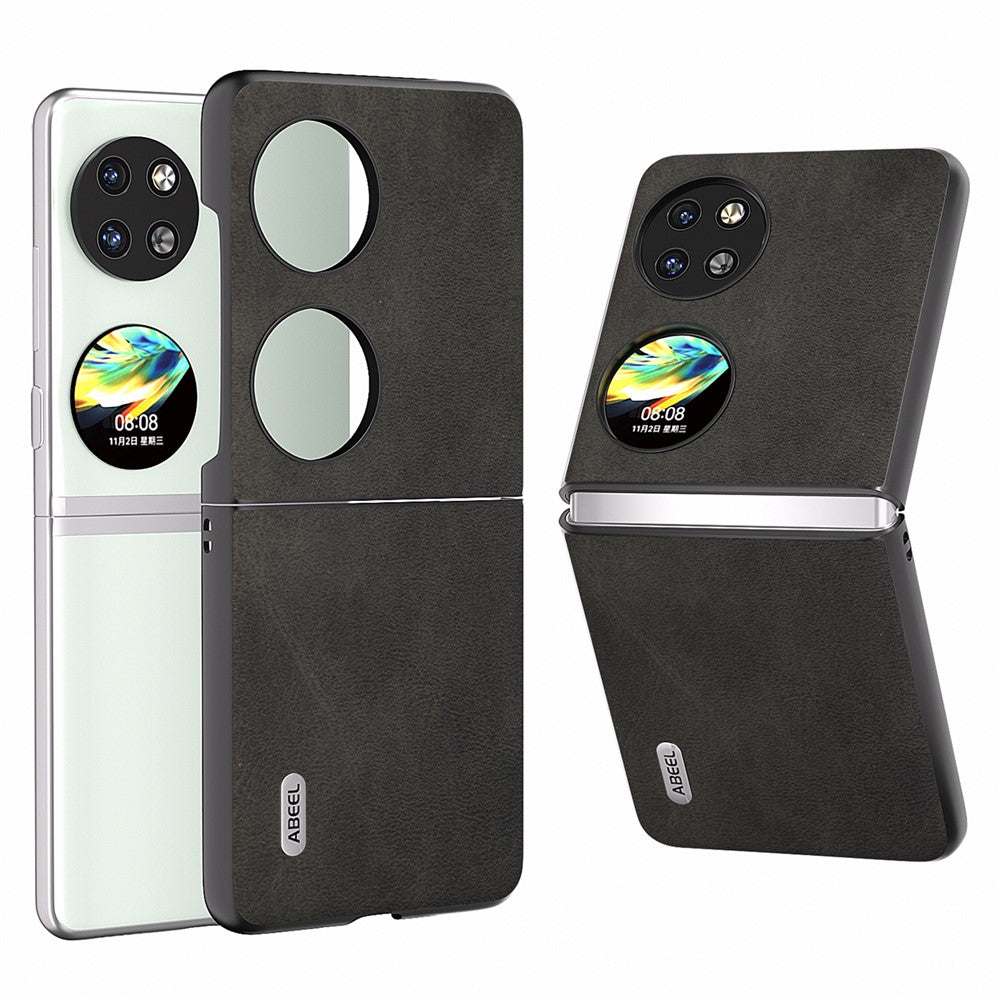 ABEEL För Huawei Pocket 2 mobilskal PU-läder + PC Reptåligt Skydd