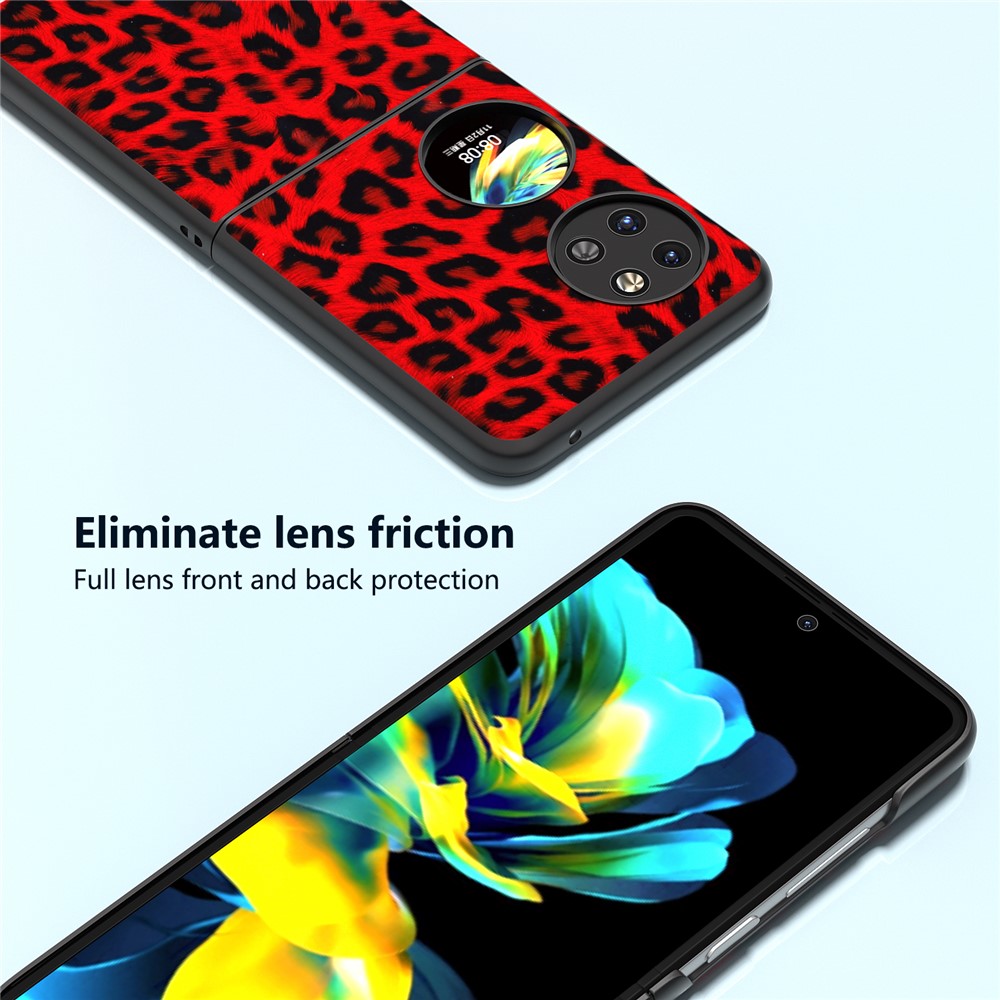 ABEEL För Huawei Pocket 2 mobilskal PU-läder Leopardmönster Baksida