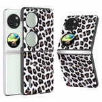 ABEEL För Huawei Pocket 2 mobilskal PU-läder Leopardmönster Baksida