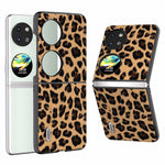 ABEEL För Huawei Pocket 2 mobilskal PU-läder Leopardmönster Baksida